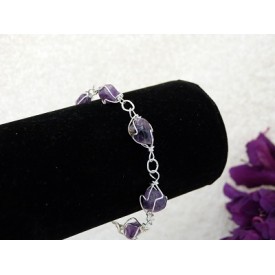 Amethist schakel armband