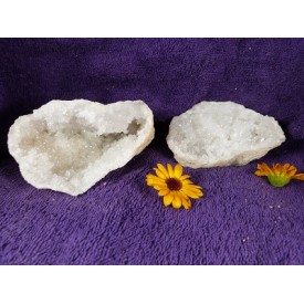 Bergkristal geode 2 delig...